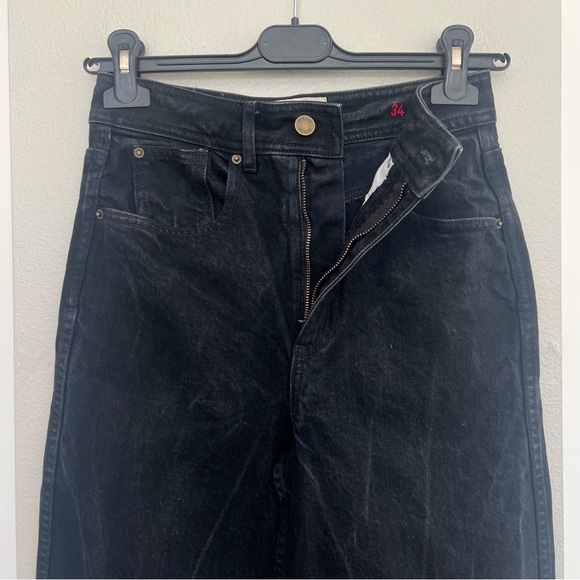 Sézane Le Crop Jeans – High Waisted Wide Leg – Black – Size EU 34 (US 2/XS) - Picture 5 of 13